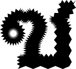 Zig Zag Thai font vector shape