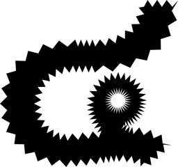 Zig Zag Thai font vector shape