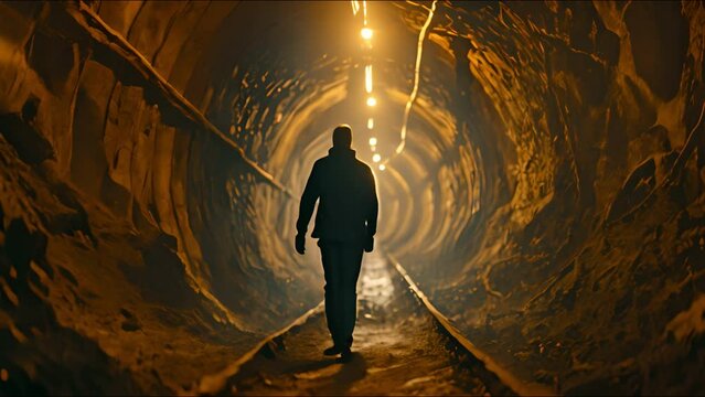subterranean gold mining labourer