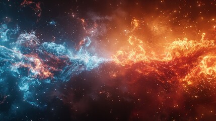 Fototapeta premium Blue and red fire