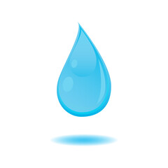Vector illustration of water drop in flat style.