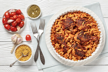 baked greek chicken orzo stew in tomato sauce