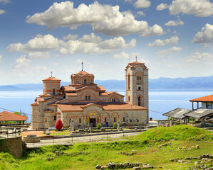 Town Ohrid, North Macedonia – Saint Clement monastery and Saint Panteleimon Church, UNESCO World...