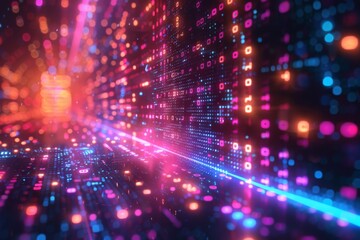 Digital Binary Technology Background created with Generative AI