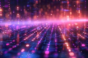 Obraz premium Digital Binary Technology Background created with Generative AI