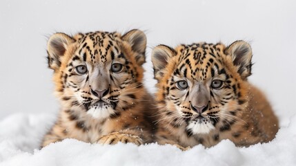 Fototapeta premium two leopard cubs