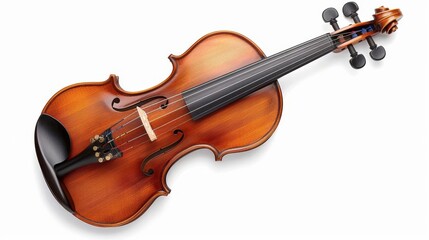 Obraz premium vintage violin on white background wooden stringed instrument classical music art illustration