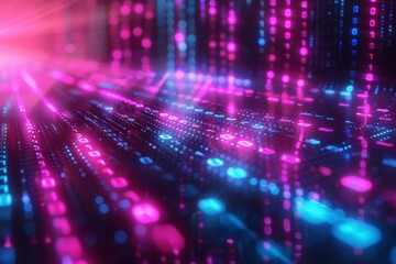 Digital Binary Technology Background created with Generative AI