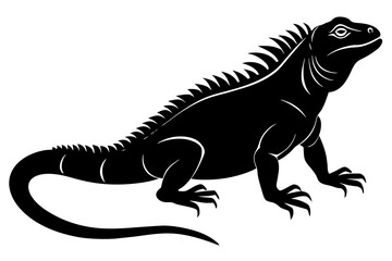 iguana silhouette vector illustration
