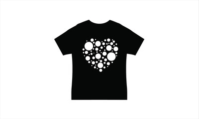 t-shirt logo with a round heart-shaped motif