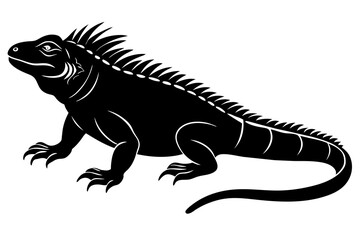 iguana silhouette vector illustration
