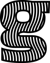 Wave line English font vector shape