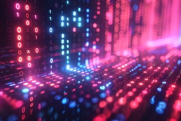 Digital Binary Technology Background created with Generative AI