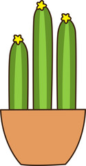 Cactus, potted plant icon.