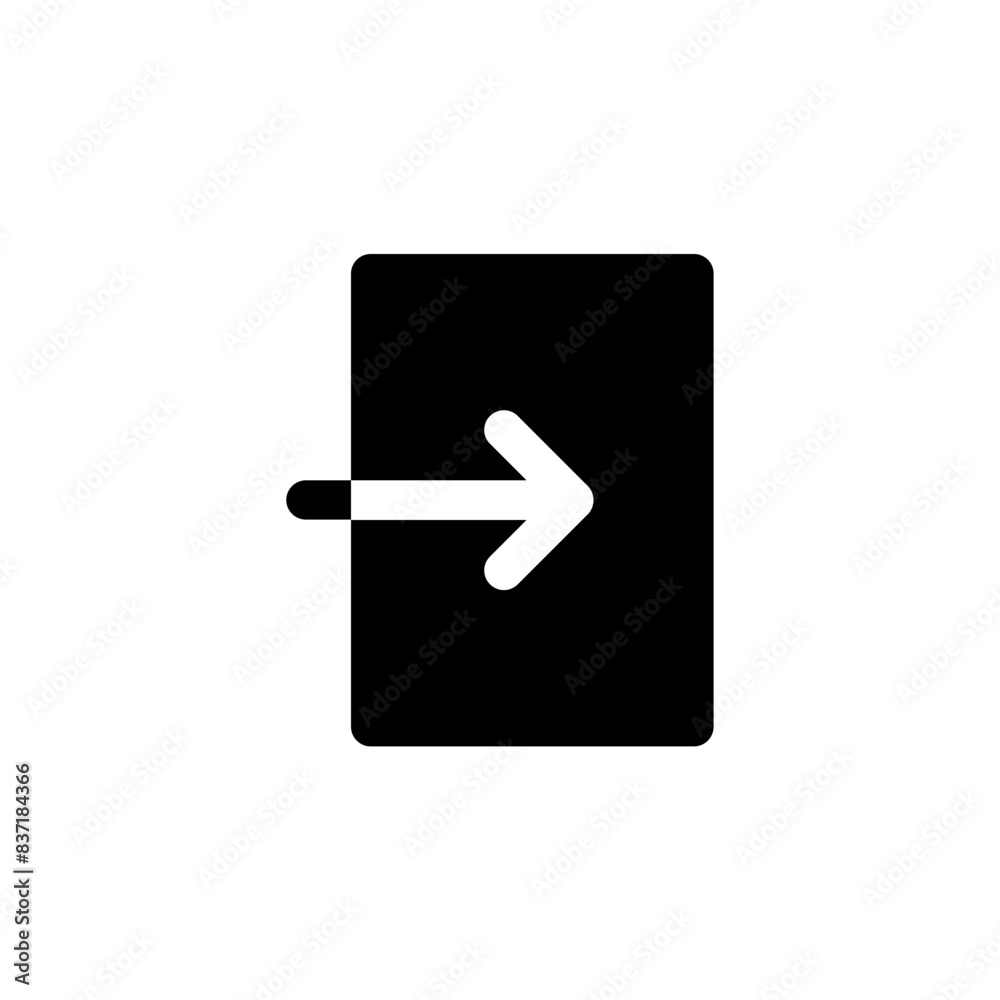 Poster arrow Login icon - Enter symbol, log in account icon button - arrow and door icon entry symbols. web vector icon