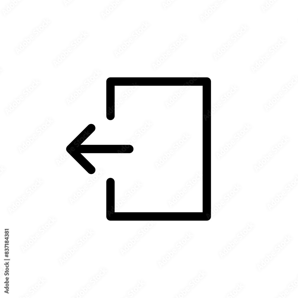 Poster arrow logout icon - Enter symbol, log out account icon button - arrow and door icon entry symbols. web vector icon