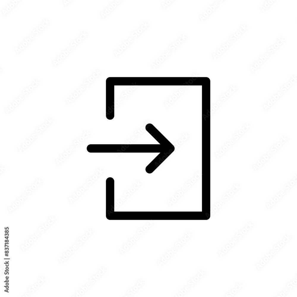 Poster arrow Login icon - Enter symbol, log in account icon button - arrow and door icon entry symbols. web vector icon