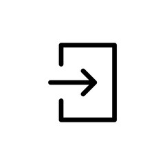 arrow Login icon - Enter symbol, log in account icon button - arrow and door icon entry symbols. web vector icon