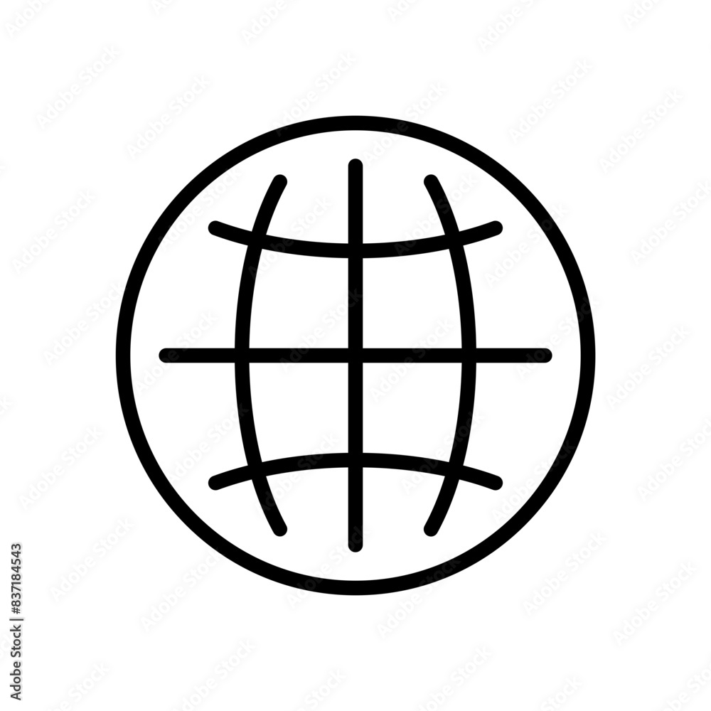 Poster website icon symbol. web globe line icon . world icon vector global www internet sign , contact us i