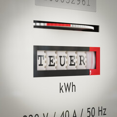 Meter Reader on a wall. The German text 
