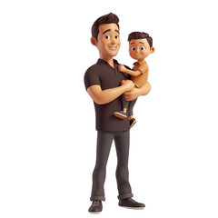 man holding child in his arms, father holding his son in his arms, Father's Day