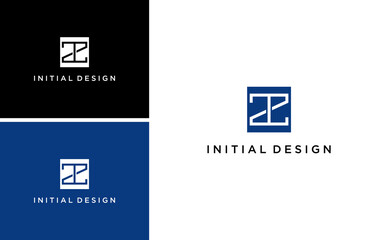 modern initial TZ logo. simple letter ZT vector with geometric design idea