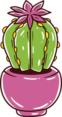 Cactus, potted plant icon.