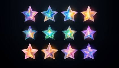 Obraz premium abstract colorful holographic star background