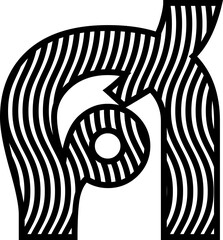 Wave line Thai font vector shape