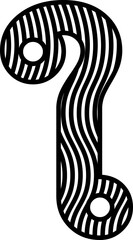 Wave line Thai font vector shape
