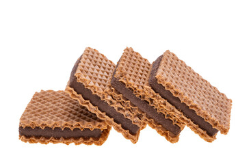 chocolate square wafers isolated