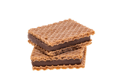 chocolate square wafers isolated