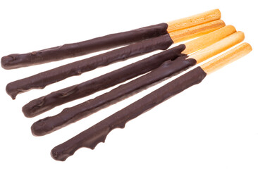 biscuit stick in chocolate isolated