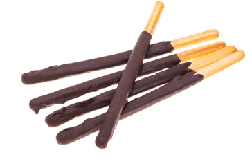 biscuit stick in chocolate isolated