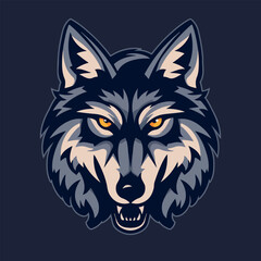 Wolf head mascot logo vector illustration