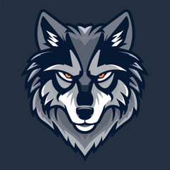 Wolf head mascot logo vector illustration