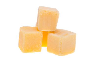 cheese cubes isolated