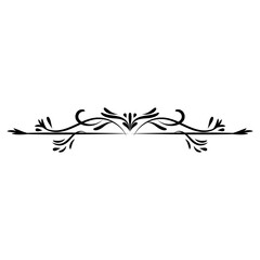 Vintage swirl decorative divider line. Flourish text separator in classic and luxury style