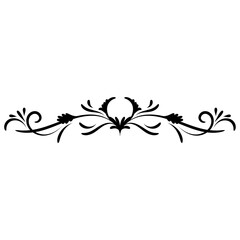 Vintage swirl decorative divider line. Flourish text separator in classic and luxury style