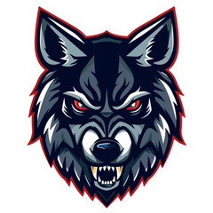 Wolf head mascot logo vector illustration