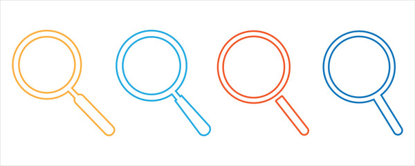 Search, magnifying glass icon vector 