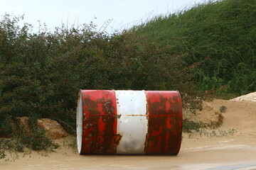 Two hundred -liter barrel for storing and transporting liquids.