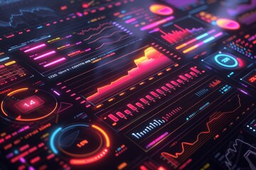 Obraz premium Innovative futuristic dashboard concept with futuristic infographic widgets