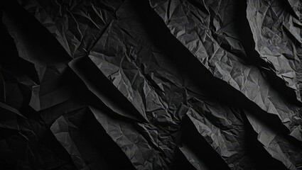 Crumpled Black Paper Texture