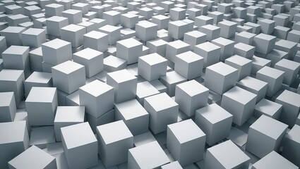 Fototapeta premium Abstract Geometric White Cube Pattern
