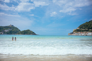 Naklejka premium Donosta - San Sebastian, Playa de La Concha 