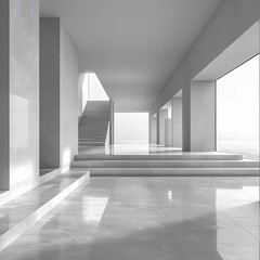 Obraz premium Minimalist light gray to white gradient.