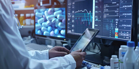  Pharmaceutical Scientist Using Digital Tablet | Advanced Drug Research