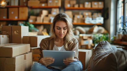 Employees are checking products in the warehouse to check quality