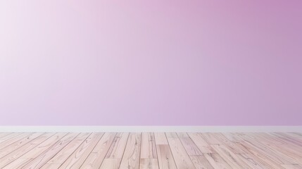 spacious background with a light lavender wall and light ash flooring for a soft, airy environment.